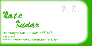 mate kudar business card